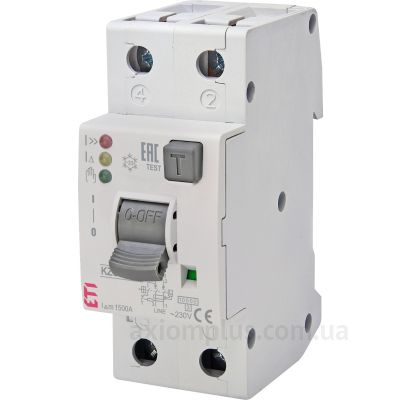 Дифференциальный автомат ETI 002172418 KZS-2M2p EDI C 25/0.03 тип A (10kA) с нижним подключением
