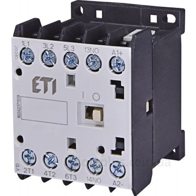 Миниатюрный контактор ETI 004641217 CEC 16.PR 24V DC (16A, 7.5kW, AC3) 4р (2НО+2НЗ)