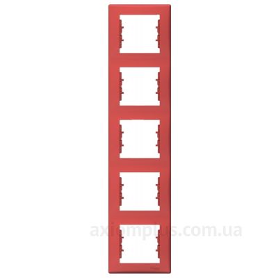 Пятиместная вертикальная рамка Schneider Electric Sedna SDN5801541 (красная)