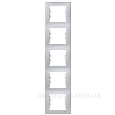 Пятиместная вертикальная рамка Schneider Electric Sedna SDN5801560 (алюминий)